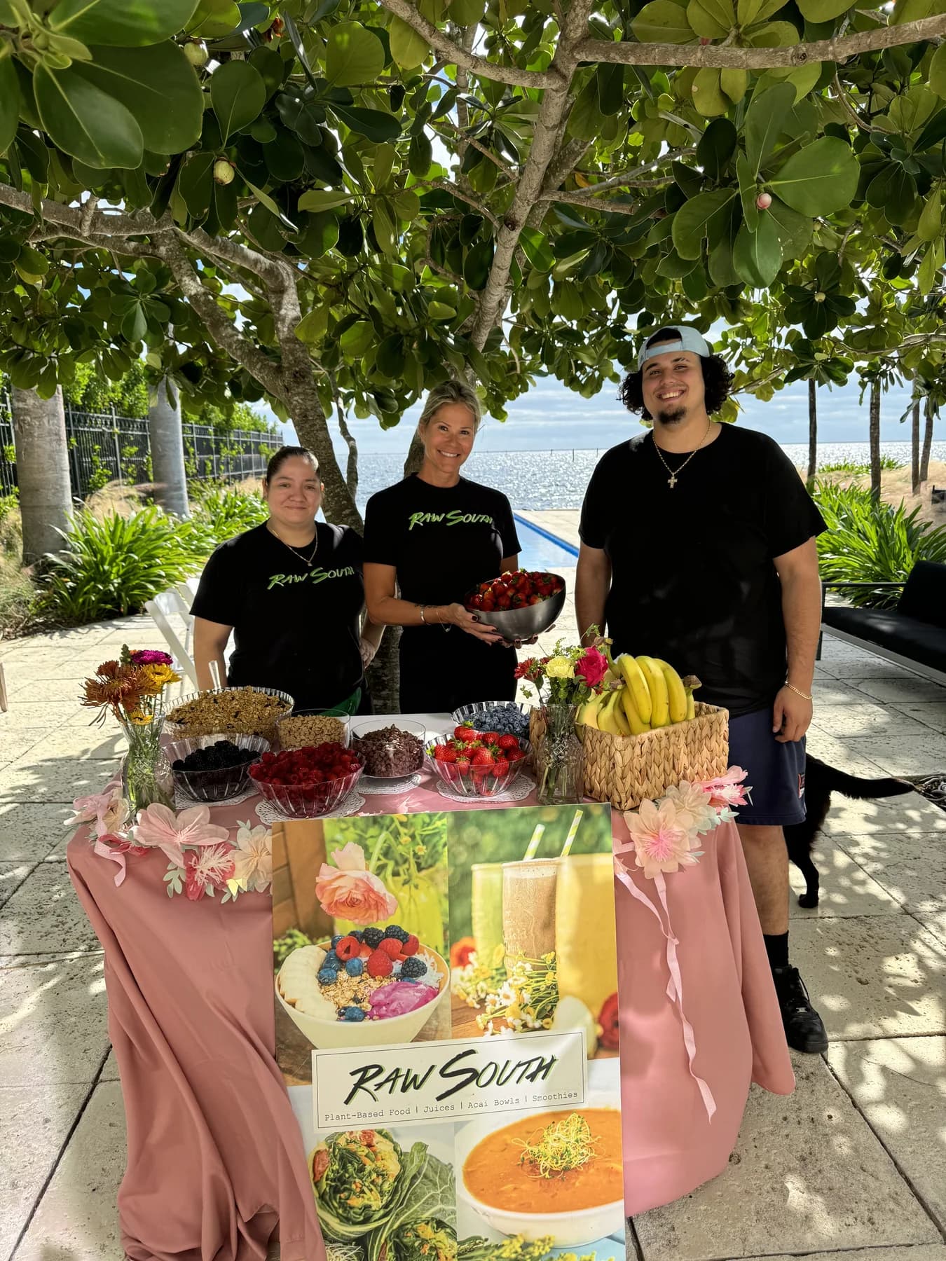 Raw South catering and gathering setup with fresh food for an event.